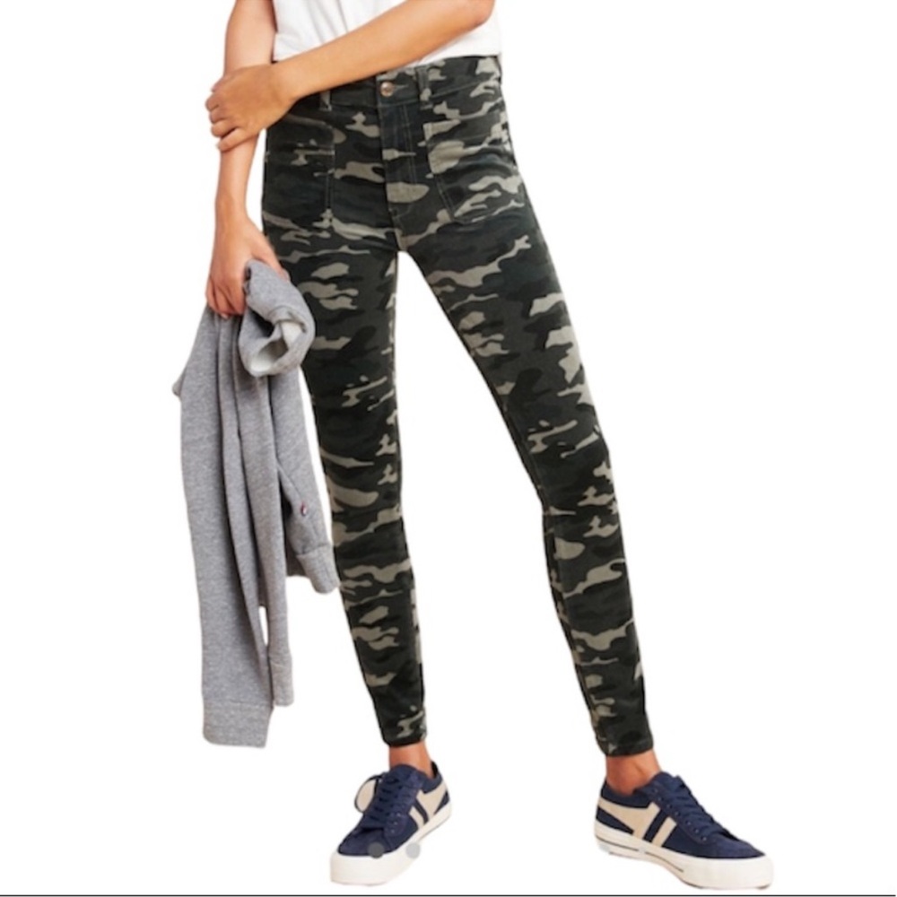 Anthropologie Pilcro & the Letterpress High Rise Skinny Camo Corduroy Size 27P